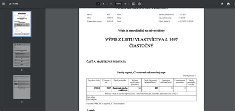 číslo listu vlastníctva